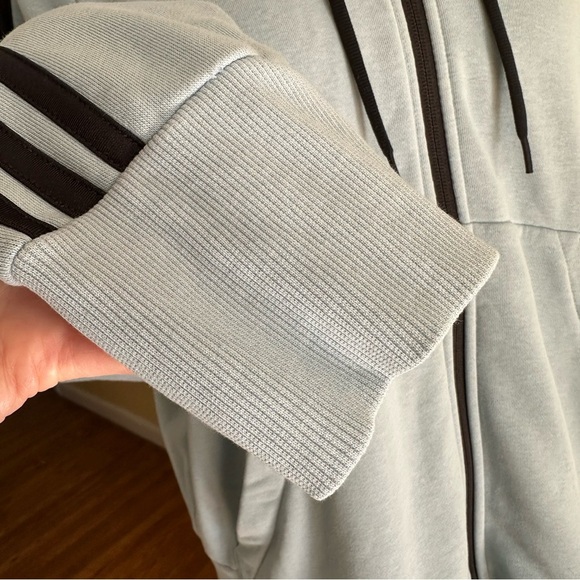 ADIDAS Must Haves 3 Stripe French Terry Hoodie Track Jacket Athleisure Sz Large - Picture 10 of 15
